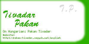 tivadar pakan business card